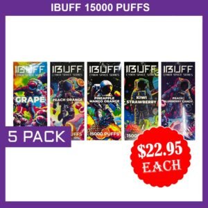 IBUFF SHISHA 15000 PUFFS – 5 PACK