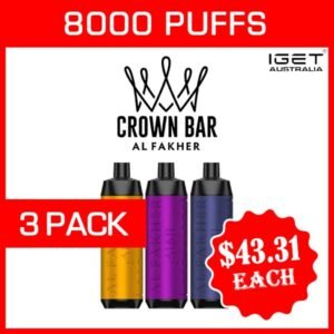 ALFAKHER CROWN BAR – 8000 PUFFS – 3 PACK